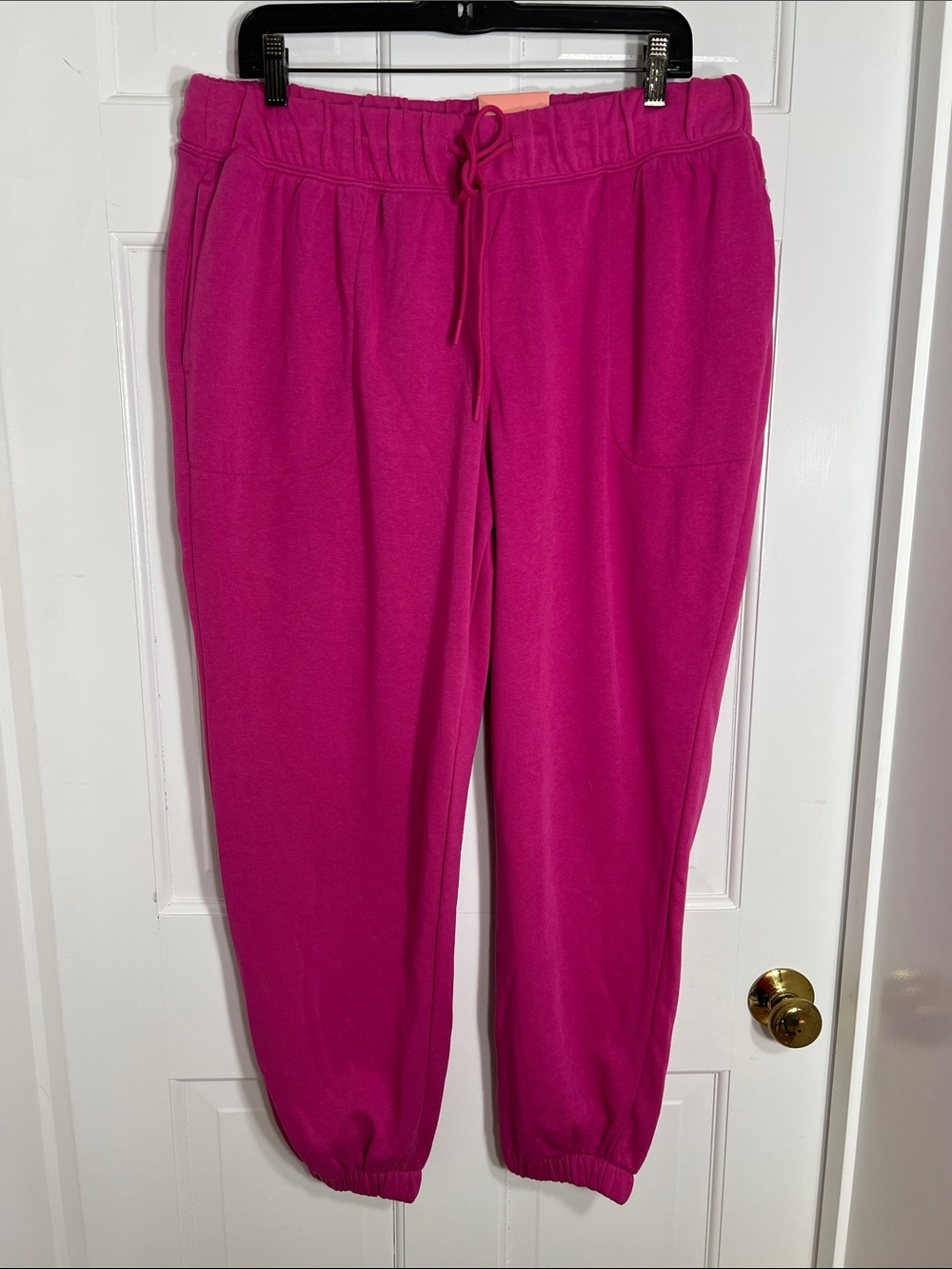 LIVI by Lane Bryant Hot Pink Terry Joggers, Elastic Waist, w/Pockets, Size 14/16